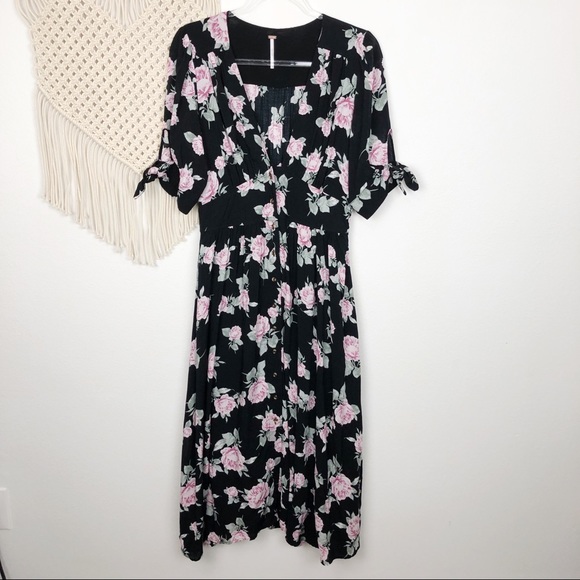 Free People Dresses & Skirts - Free People Floral Button Down Maxi Dress Size M